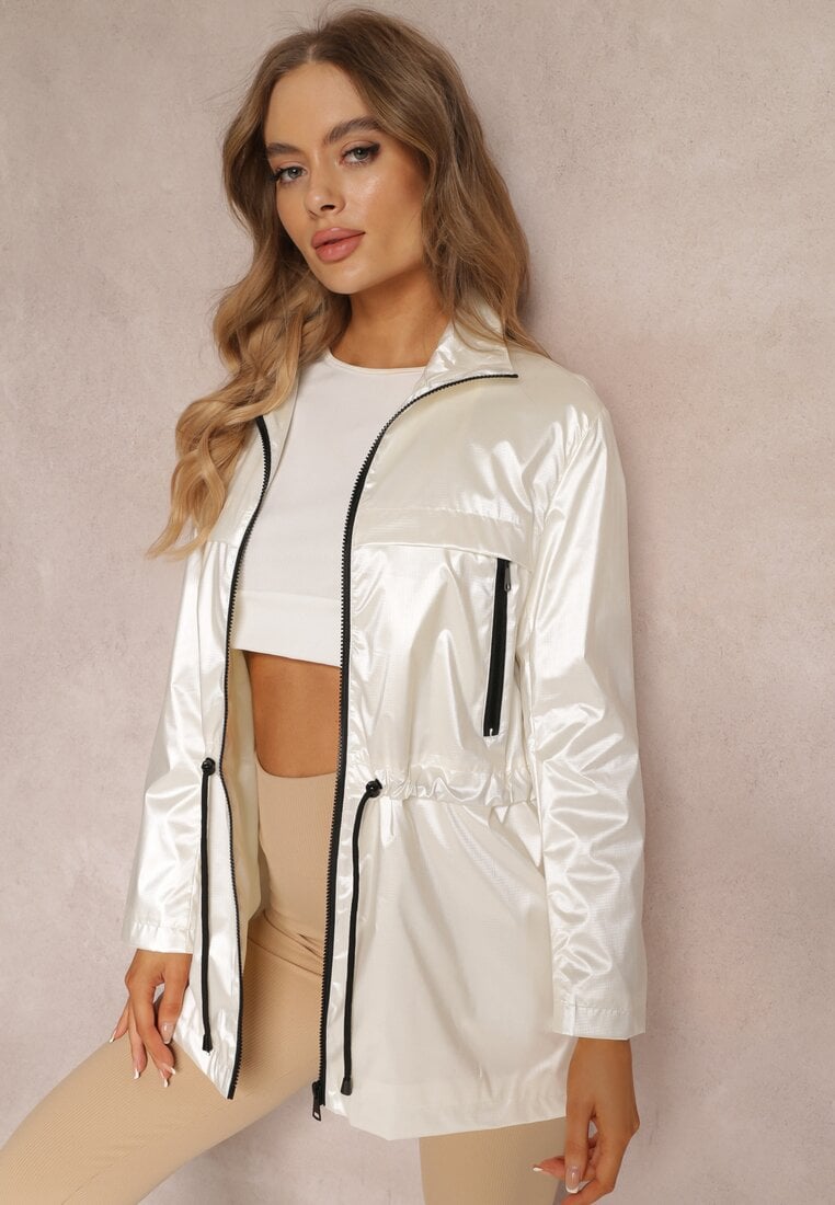 Geacă Albă cu Luciu Grainne