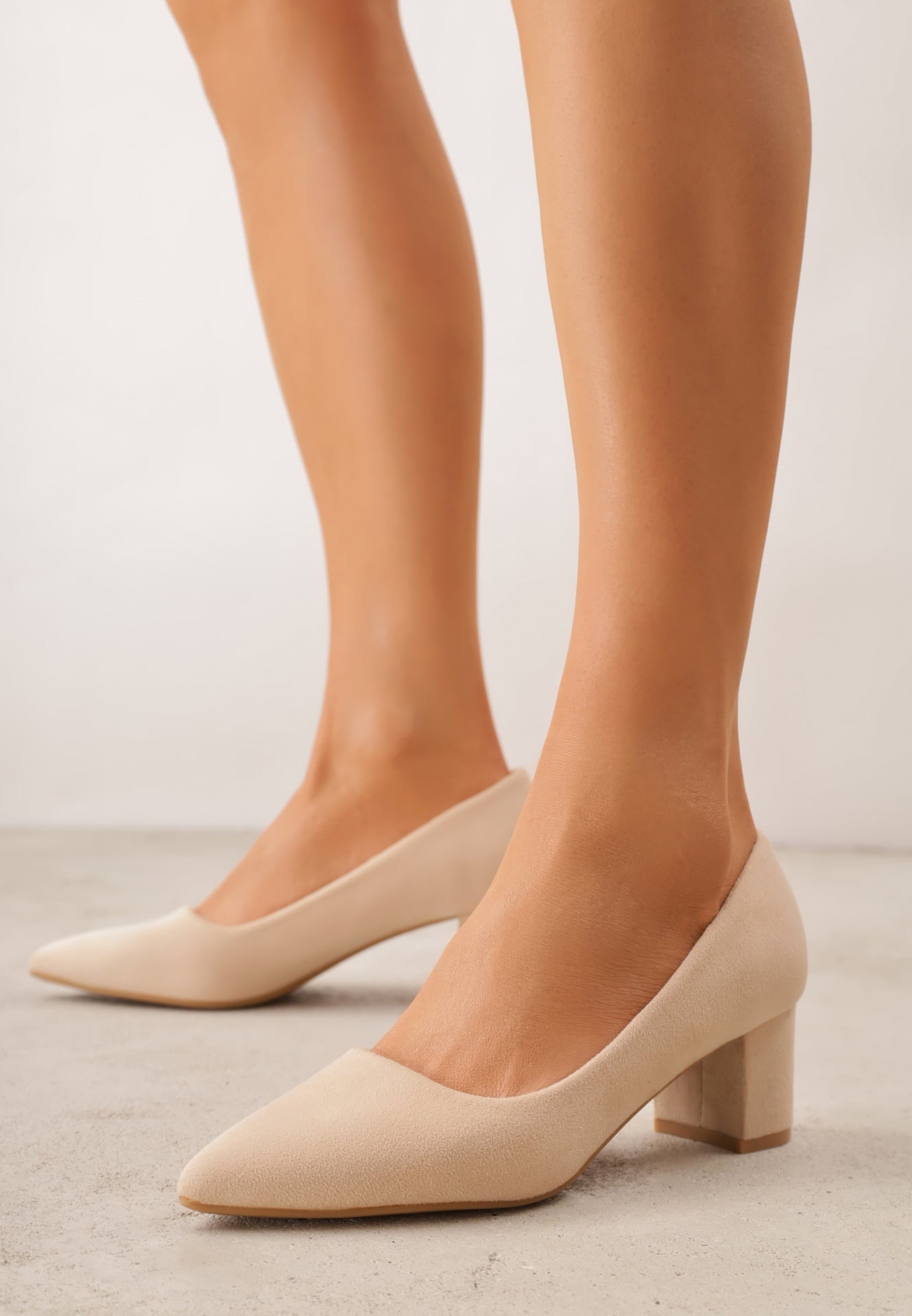 Pantofi Bej Casual cu toc gros Bastien