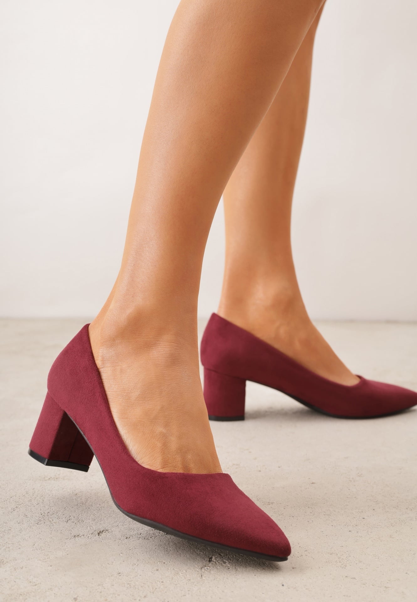 Pantofi cu toc Bordo Casual cu toc gros Bastien