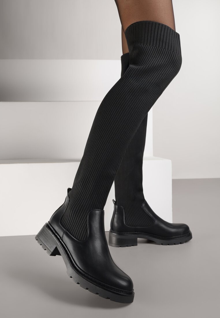 Cizme Negre cu Tija Elastică Brygoros