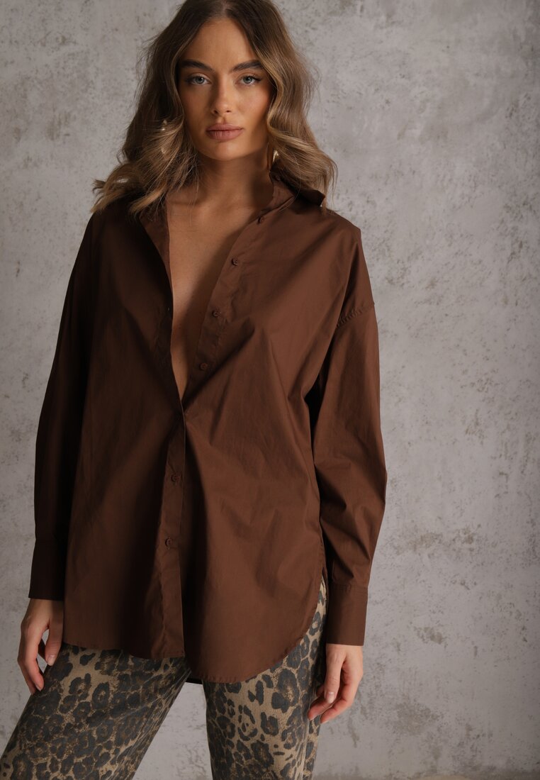 Cămașă Maro închis din bumbac Aquida