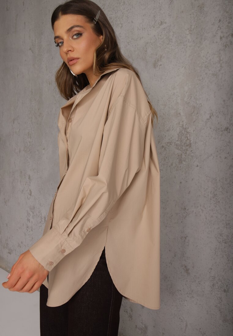 Cămașă bej din bumbac Aquida