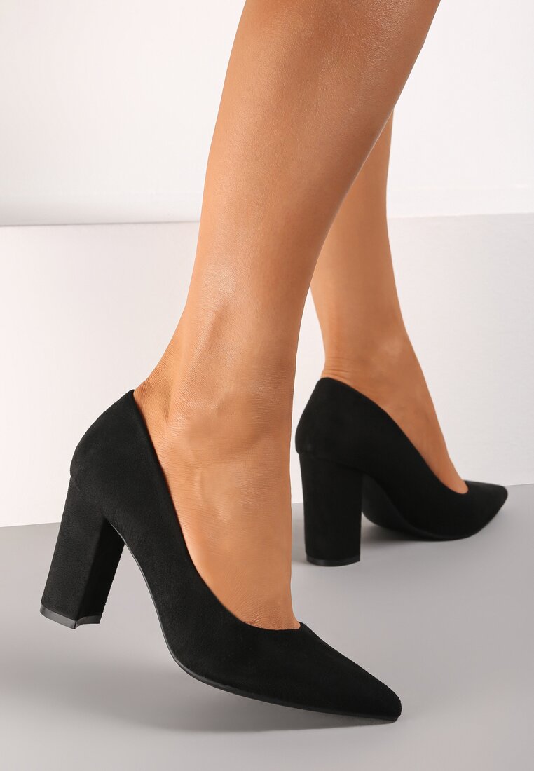 Pantofi cu toc negri Juven