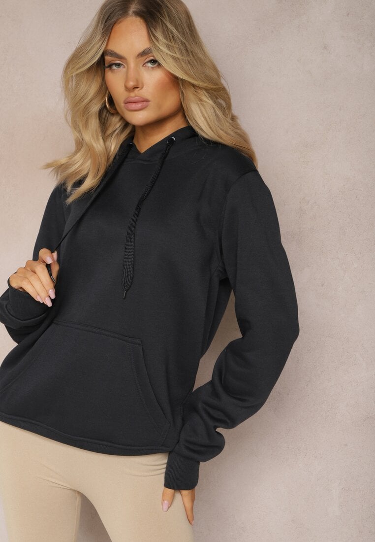 Bluză Clasică Bleumarin cu Glugă și Elastic Mozartia