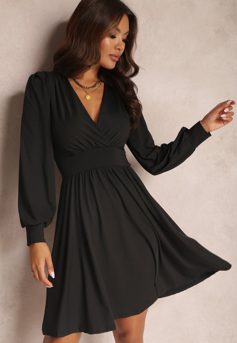 Rochie Neagră Înfașurată (sau Cămașă Neagră) Hosidius