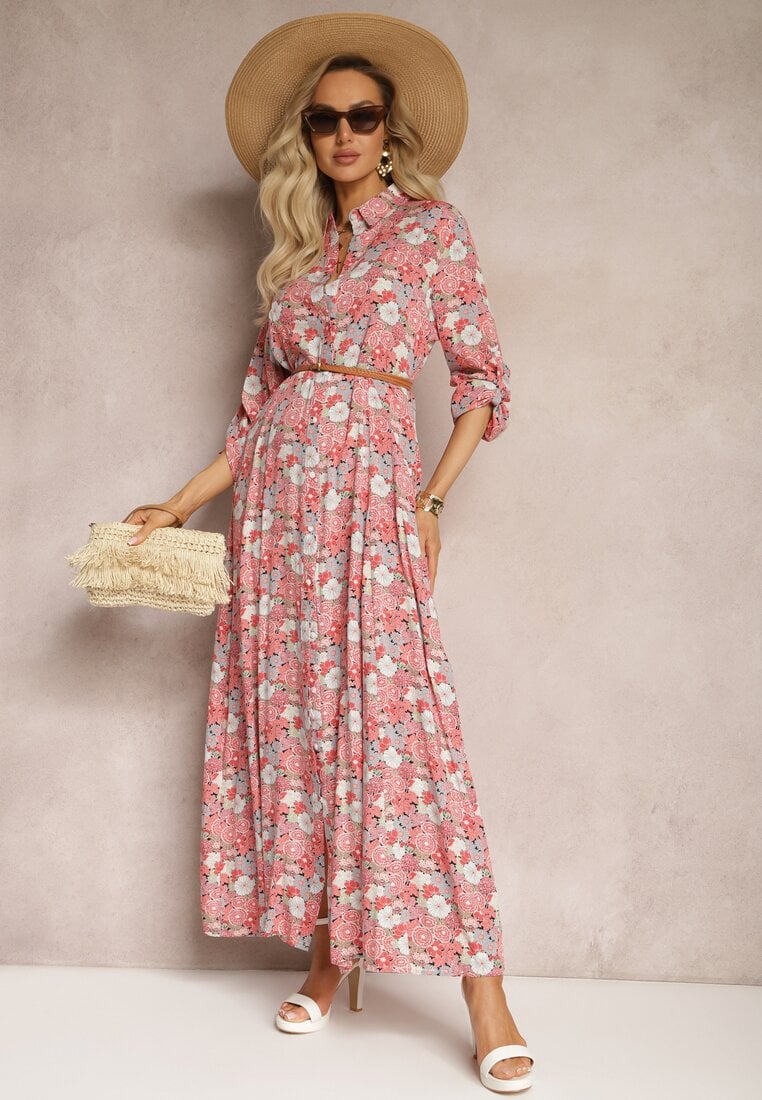 Rochie Cămașă Roz-Roșu Castorius