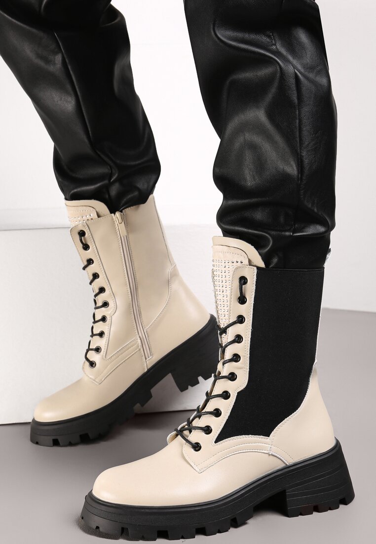 Botine Bej Ghete de lucru cu carâmb elastic Lasile