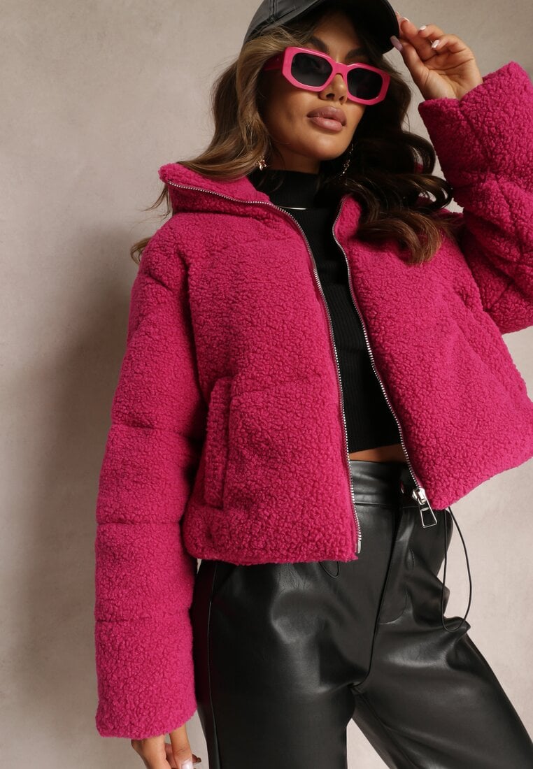 Jachetă Fucsia tip blană Teddy Voicha