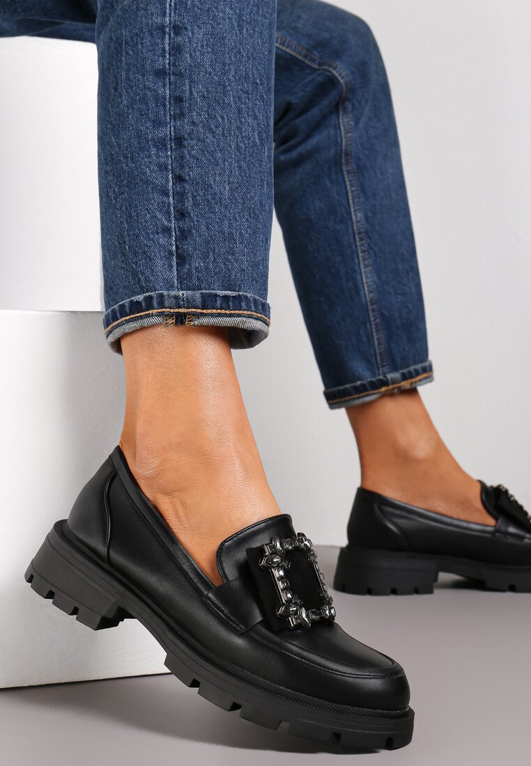 Mocasini Negri cu branț din Piele Naturală Dumie