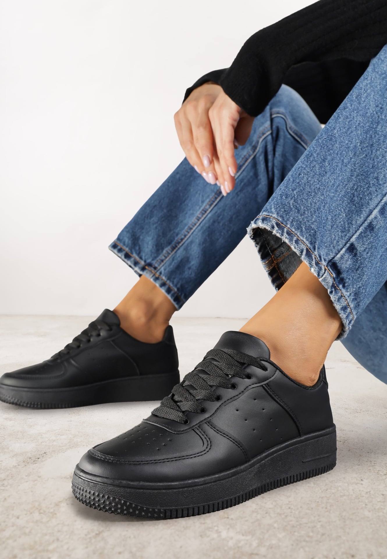 Adidași Negri cu șireturi cu talpă groasă Taleith