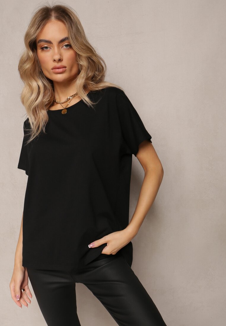 Tricou Negru de bumbac cu mânecă scurtă Kyndell