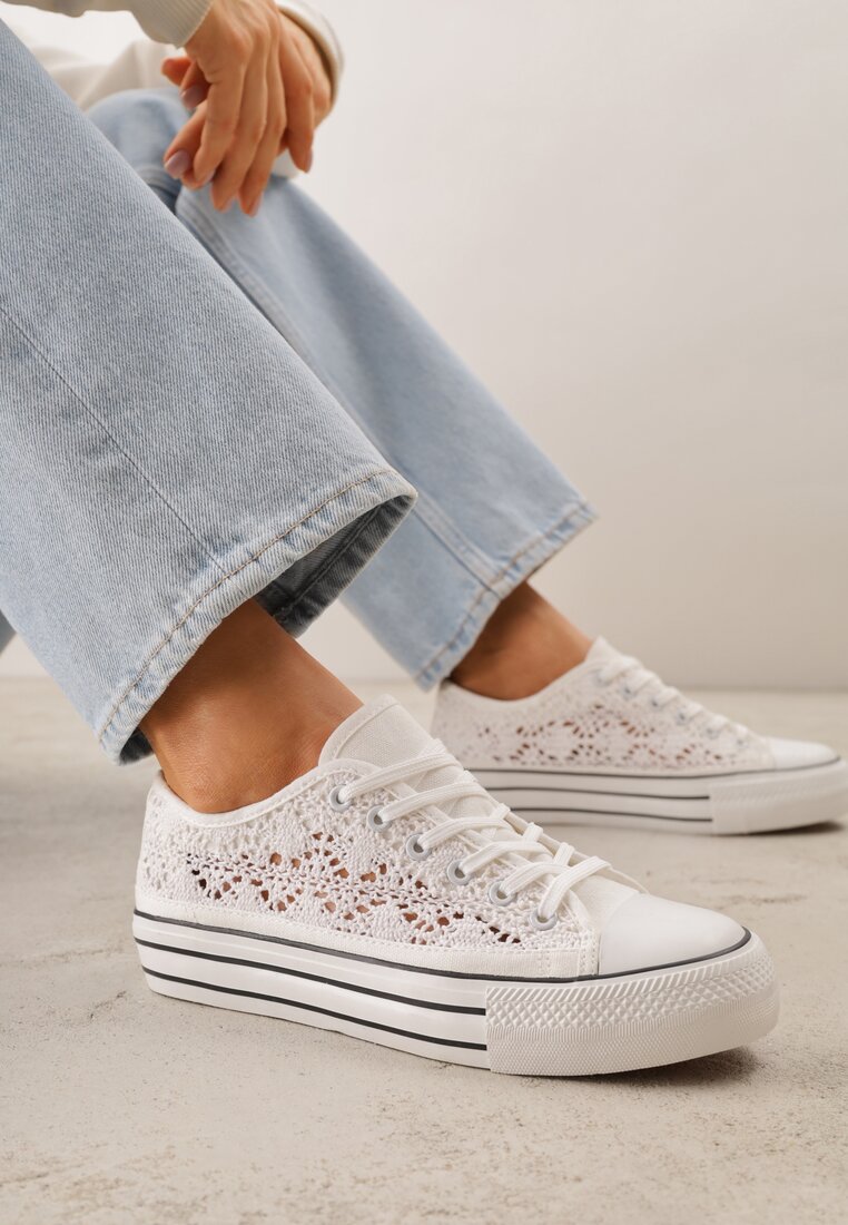 Tenisi Albi Sub gleznă cu Carâmb ajurat Shiliarre