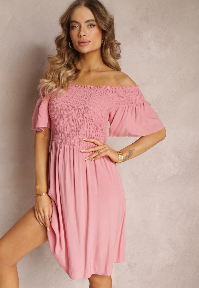Rochie Roz Stil spaniol din Vâscoză Rallu