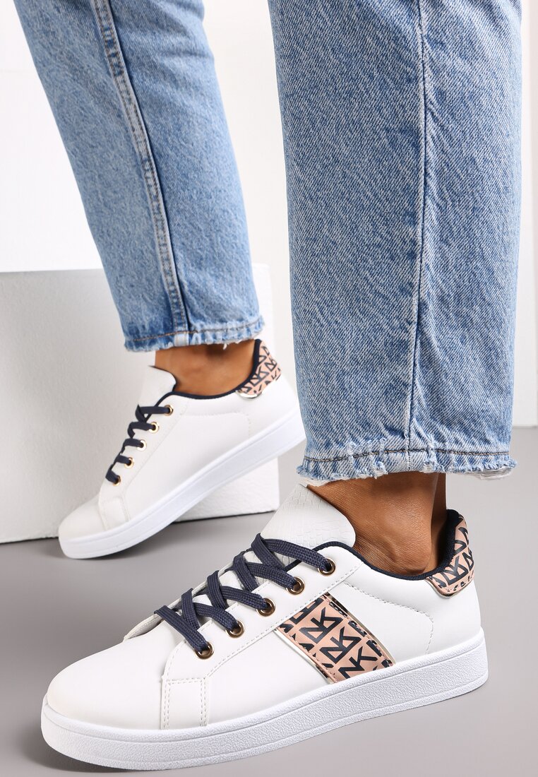 Adidași Alb-Bleumarin cu Inserții Danthe