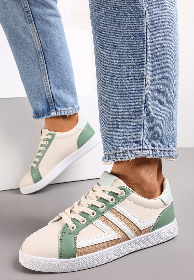 Sneakers Bej-Verzi cu inserții Lerlet