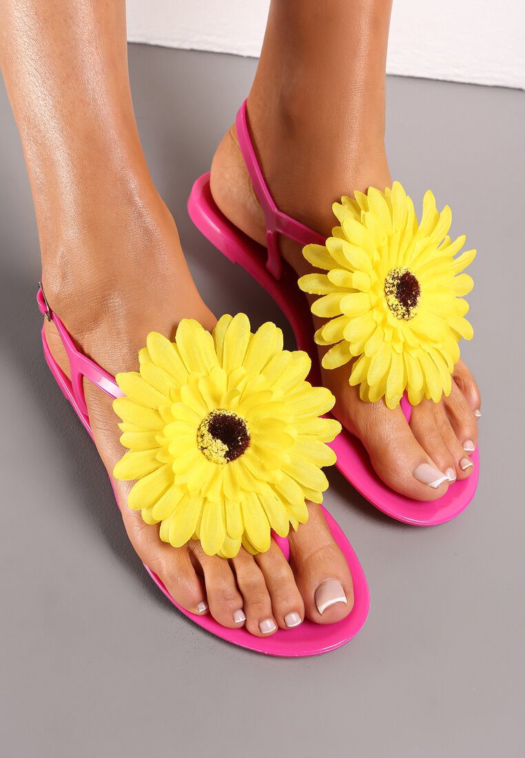 Sandale japoneze Roz cu Floare Tristiva