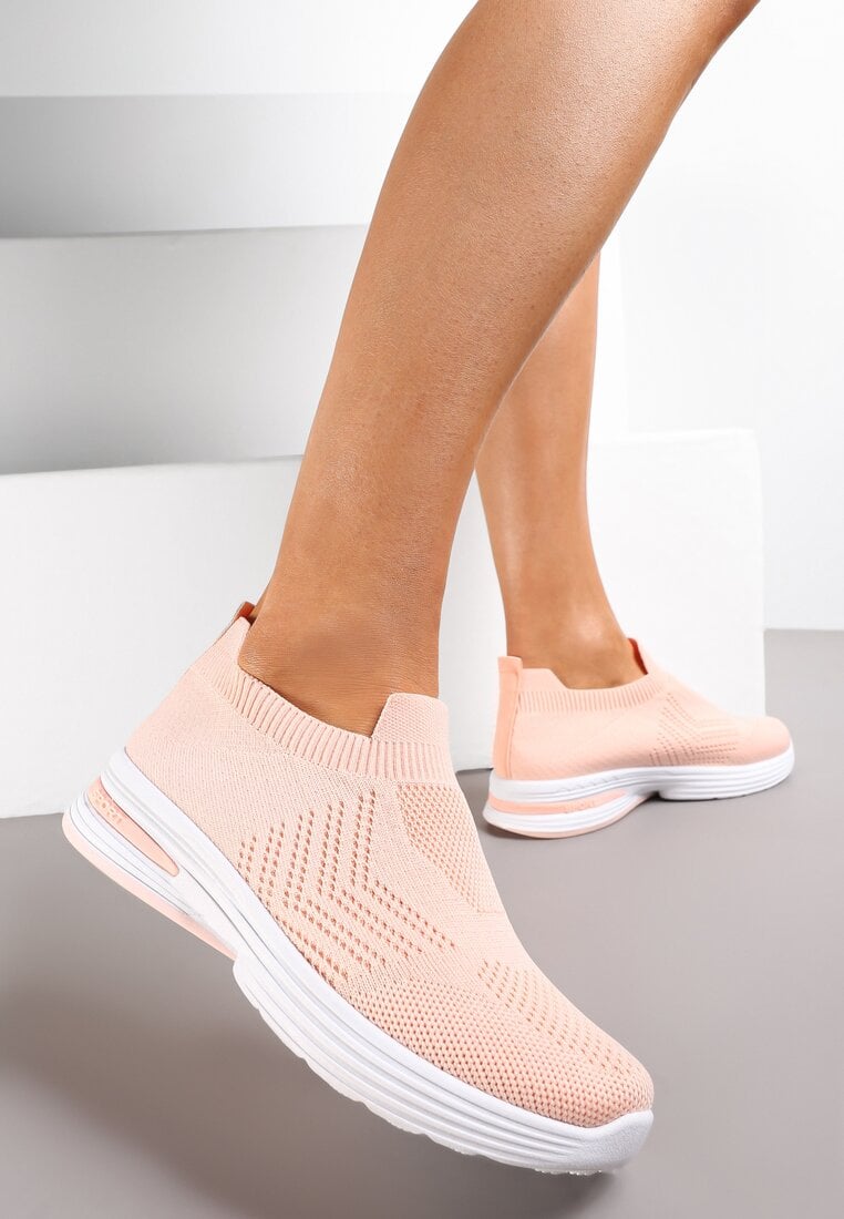 Pantofi sport roz slip-on cu talpă plată Sheina