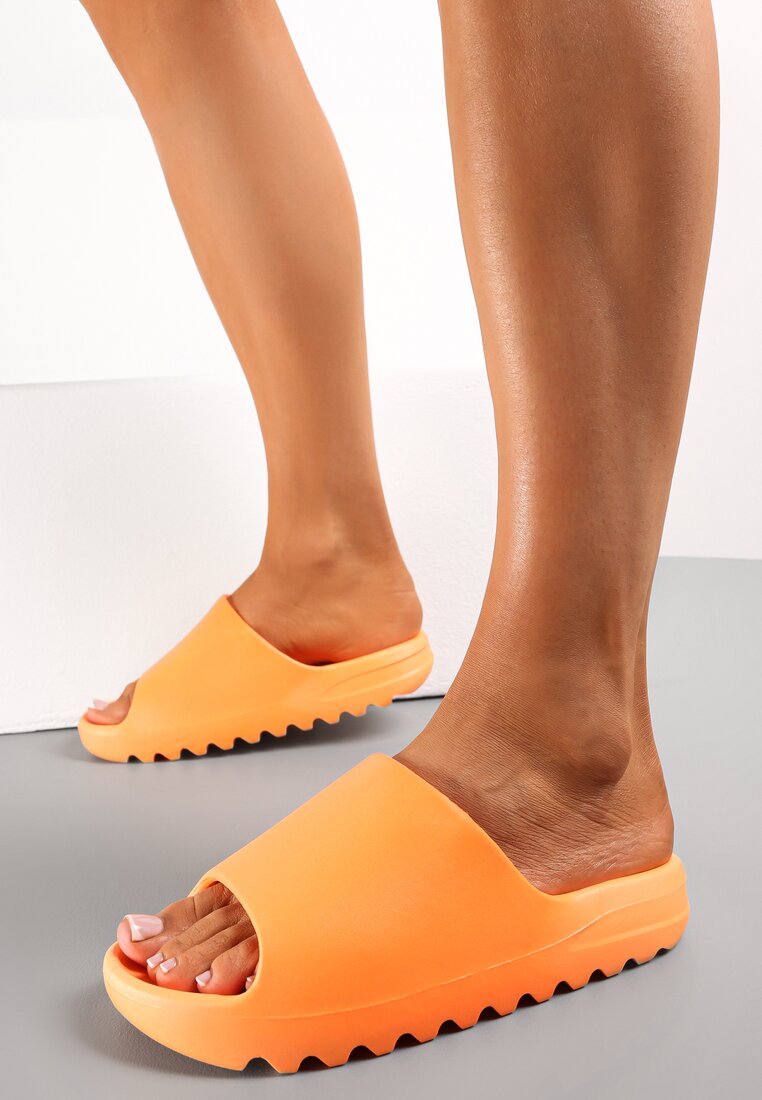 Papuci Portocalii din Spumă cu Vârful Deschis Birea