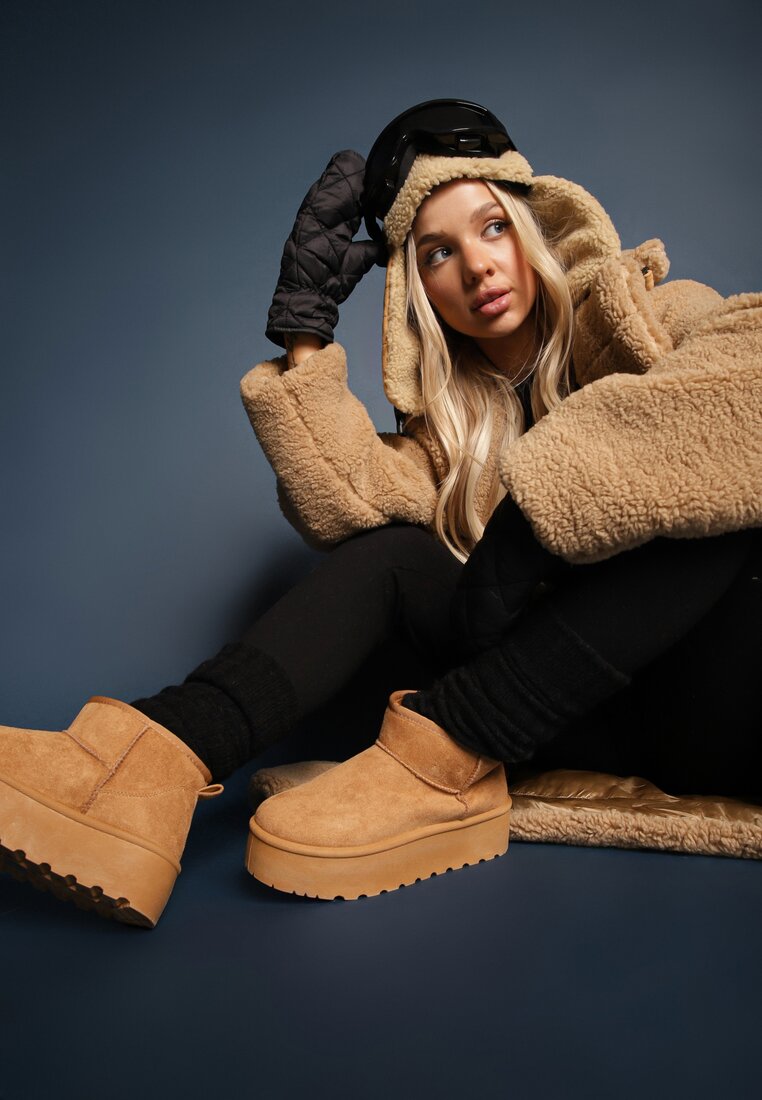 Cizme de zăpadă Scurte Maro pe platformă Elenith