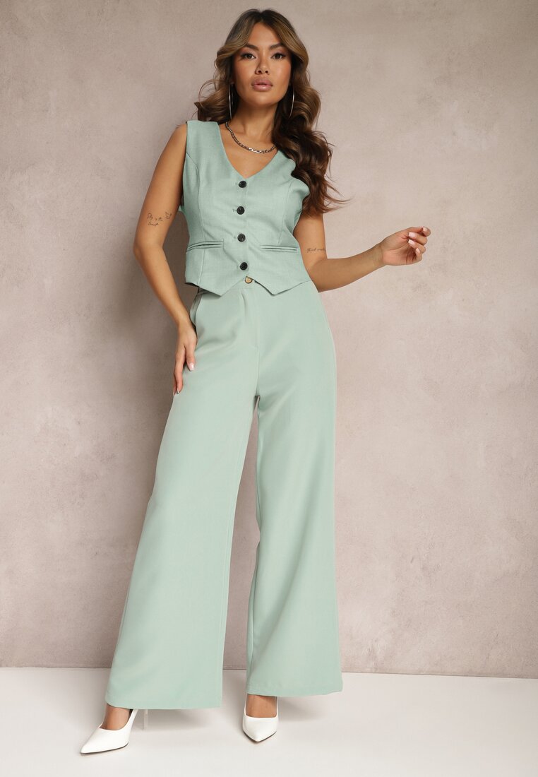 Pantaloni Largi Verde deschis Laodaleia