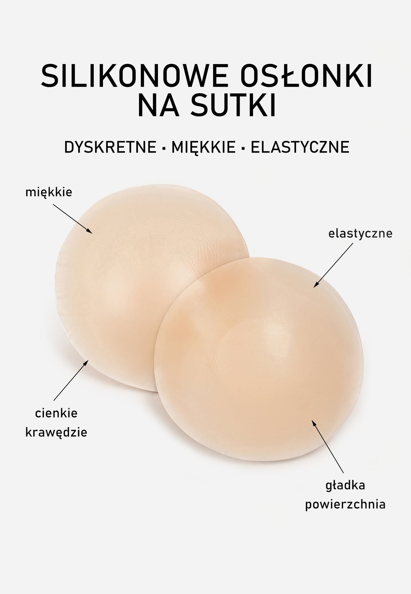 Sutien bej autocolant din silicon Zirelle
