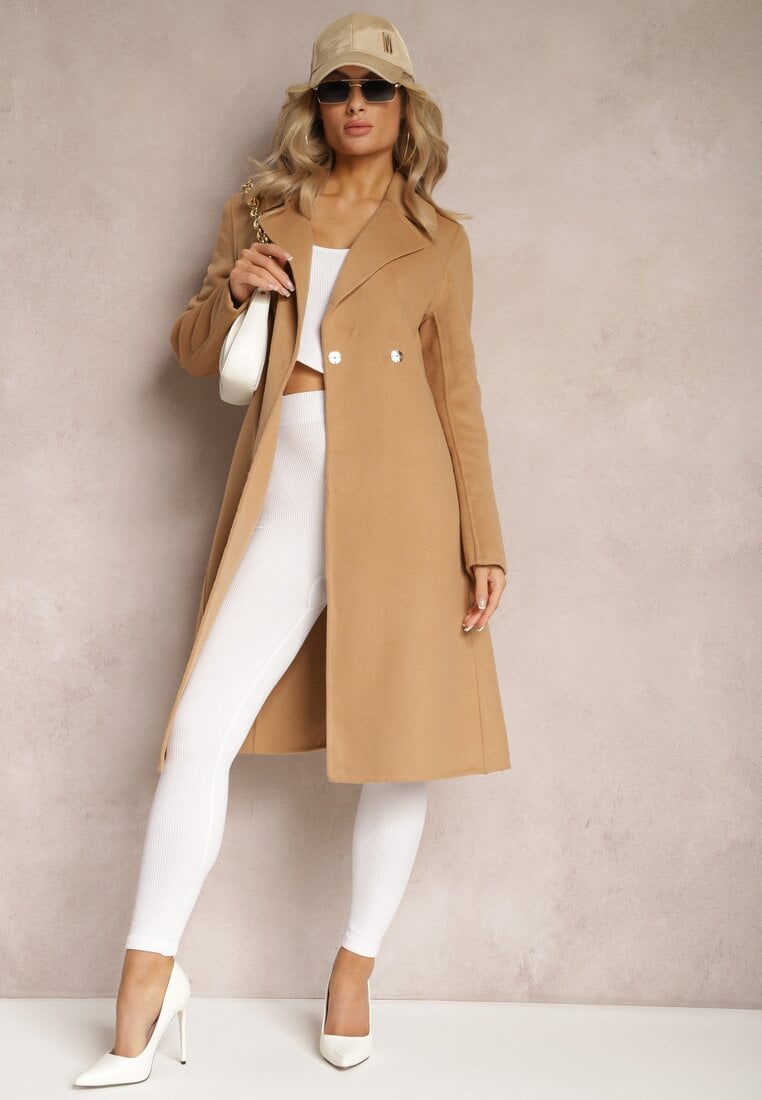 Palton Maro Neted cu curea din material și închidere cu capse Arkella