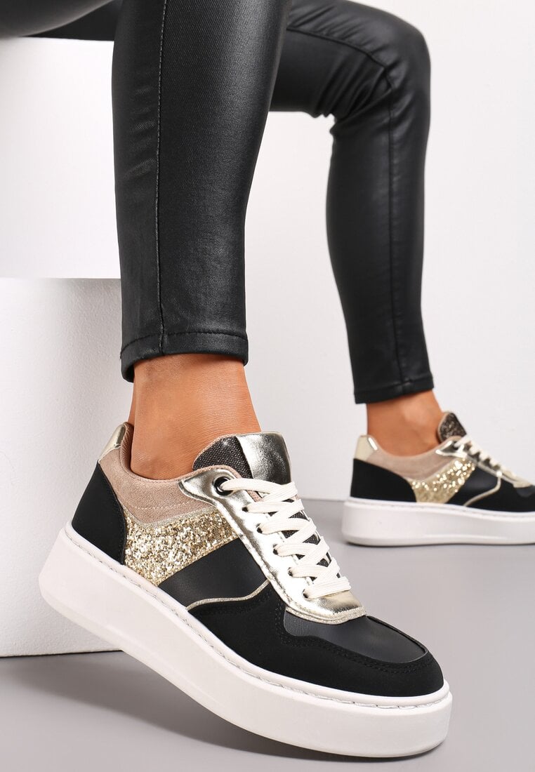 Sneakers Negri cu Platformă Elasetta