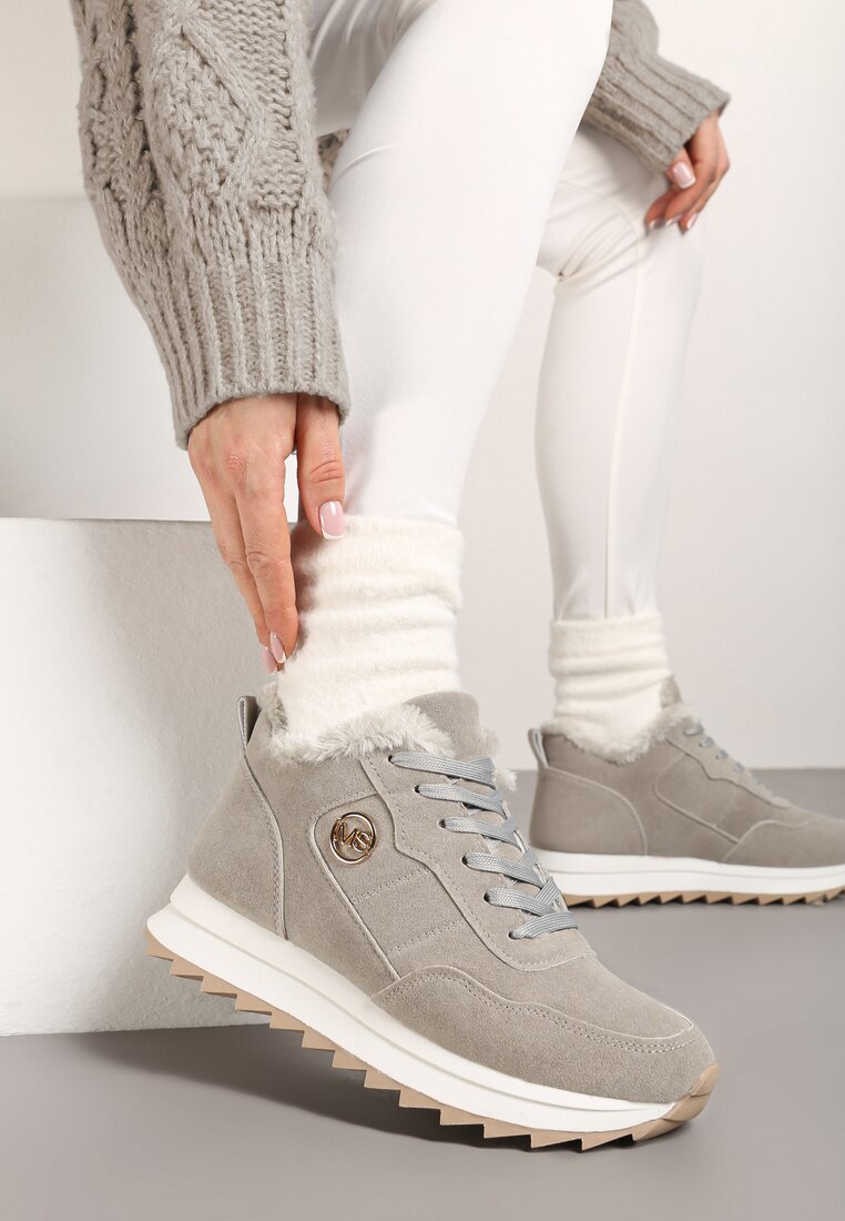 Sneakers căptușiți Gri cu platformă Appopis