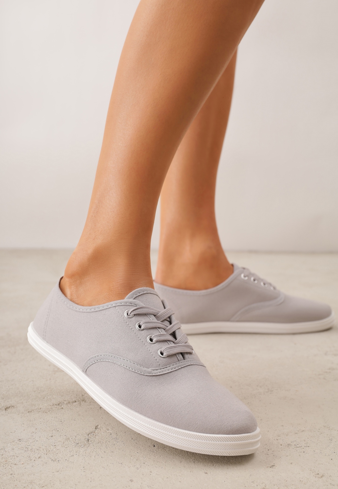 Tenisi Gri Clasici Cu șireturi Cu talpă plată Efona