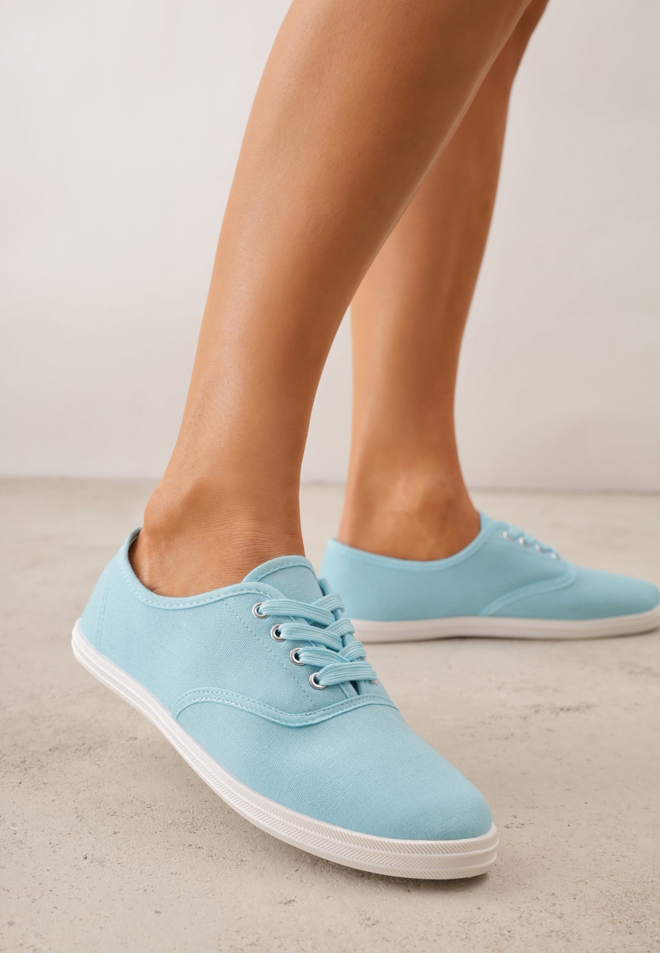 Teniși Albaștri Clasici Cu șireturi pe Talpă Plată Efona