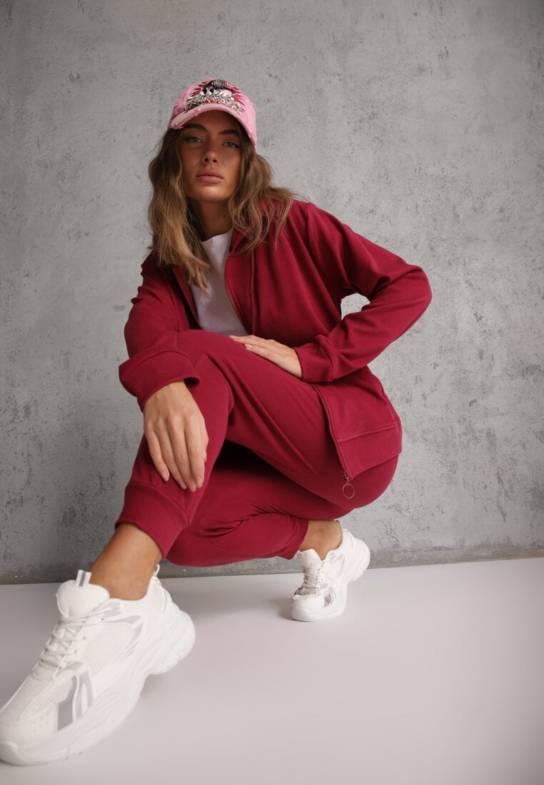 Set de Trening Bordo 2 piese cu Bluză și Pantaloni Seraphira