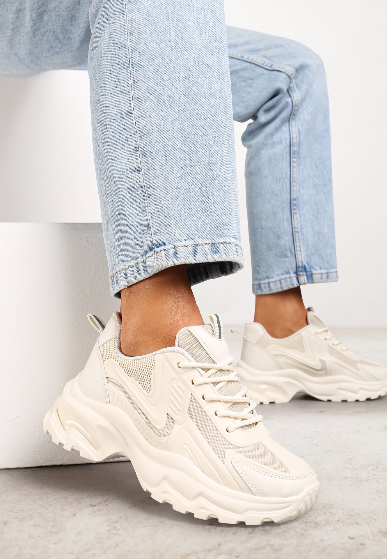 Adidași Bej Clasici Cu șireturi Cu platformă joasă Lenivia