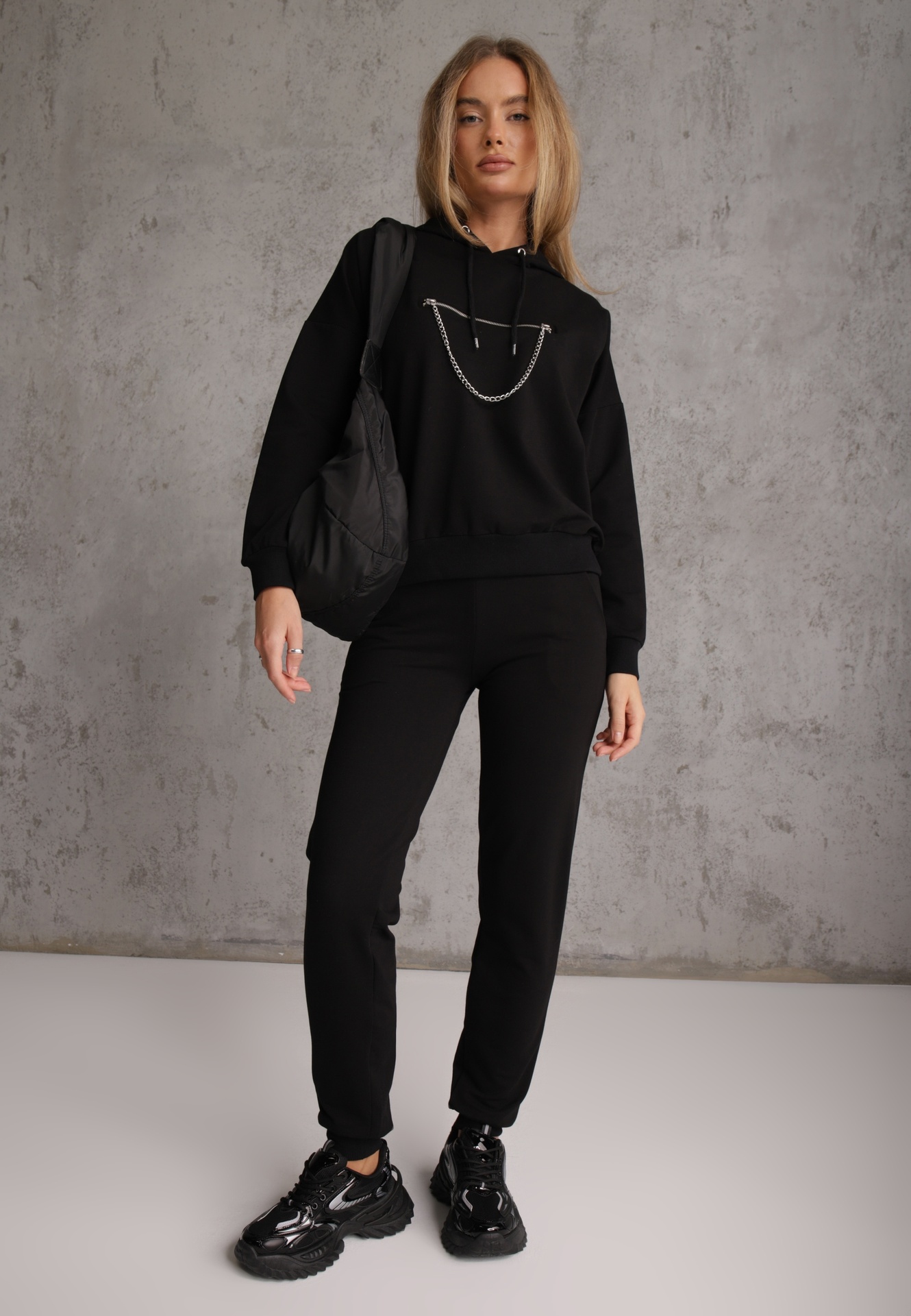 Set de Trening Negru din Bumbac Epique