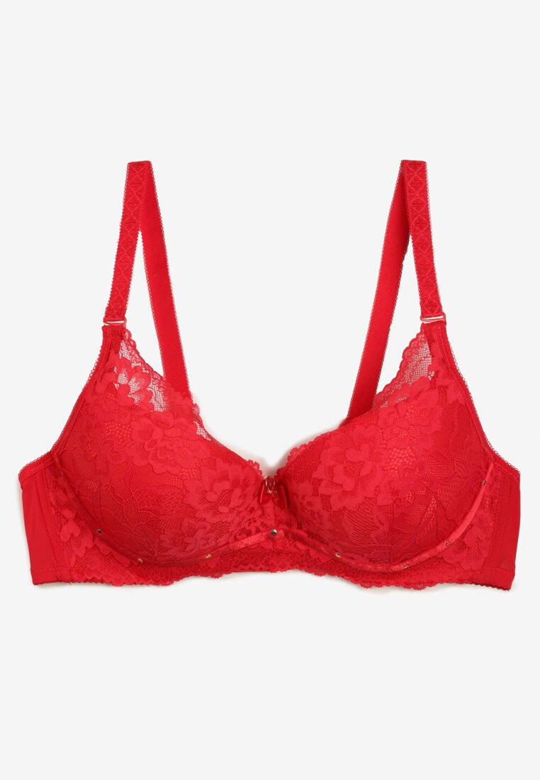 Sutien Roșu cu Dantelă și Push Up Wifia