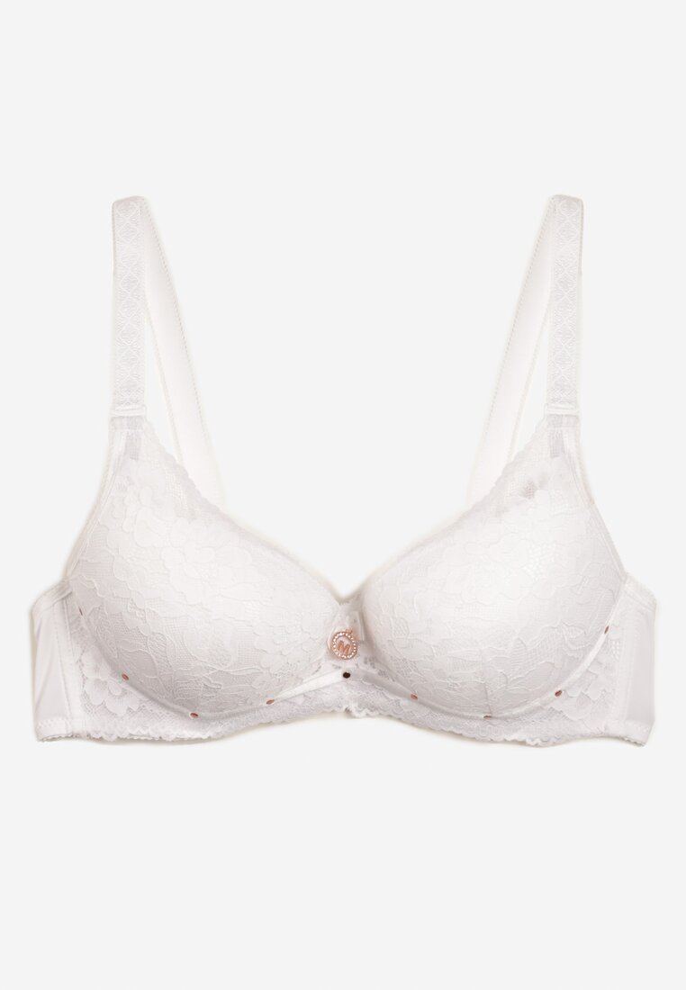 Sutien Bej deschis cu Dantelă și Funcție Push-up Wifia