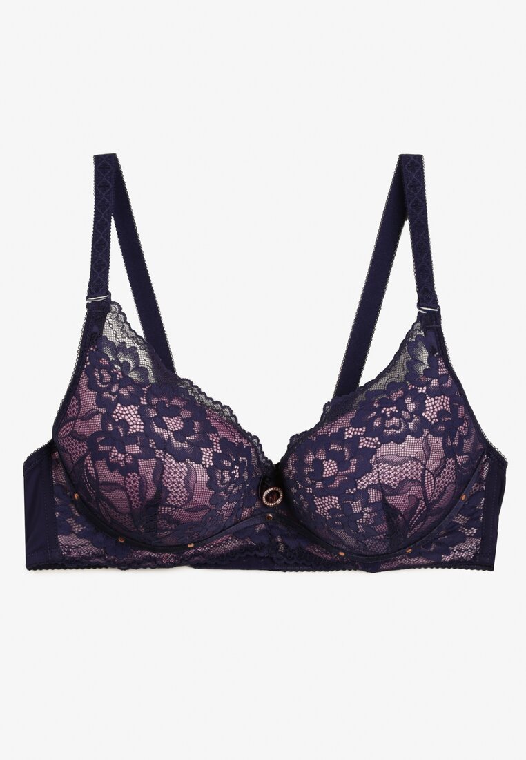 Sutien Mov-Roz cu Dantelă și Funcție Push Up Wifia