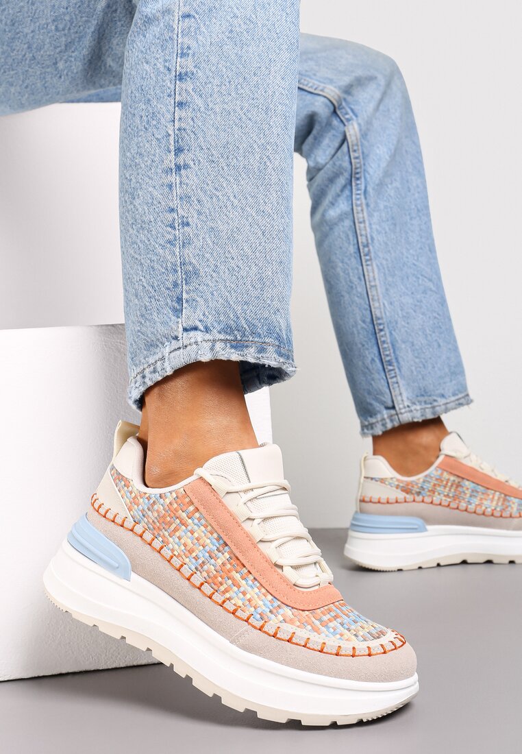 Adidași Portocalii cu platformă Buffona