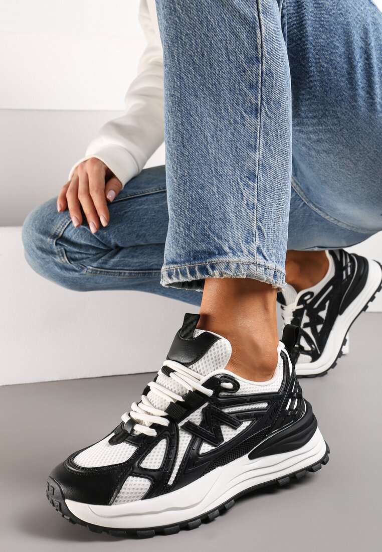 Adidași Negri cu Platformă cu Inserții din Plasă Epionna