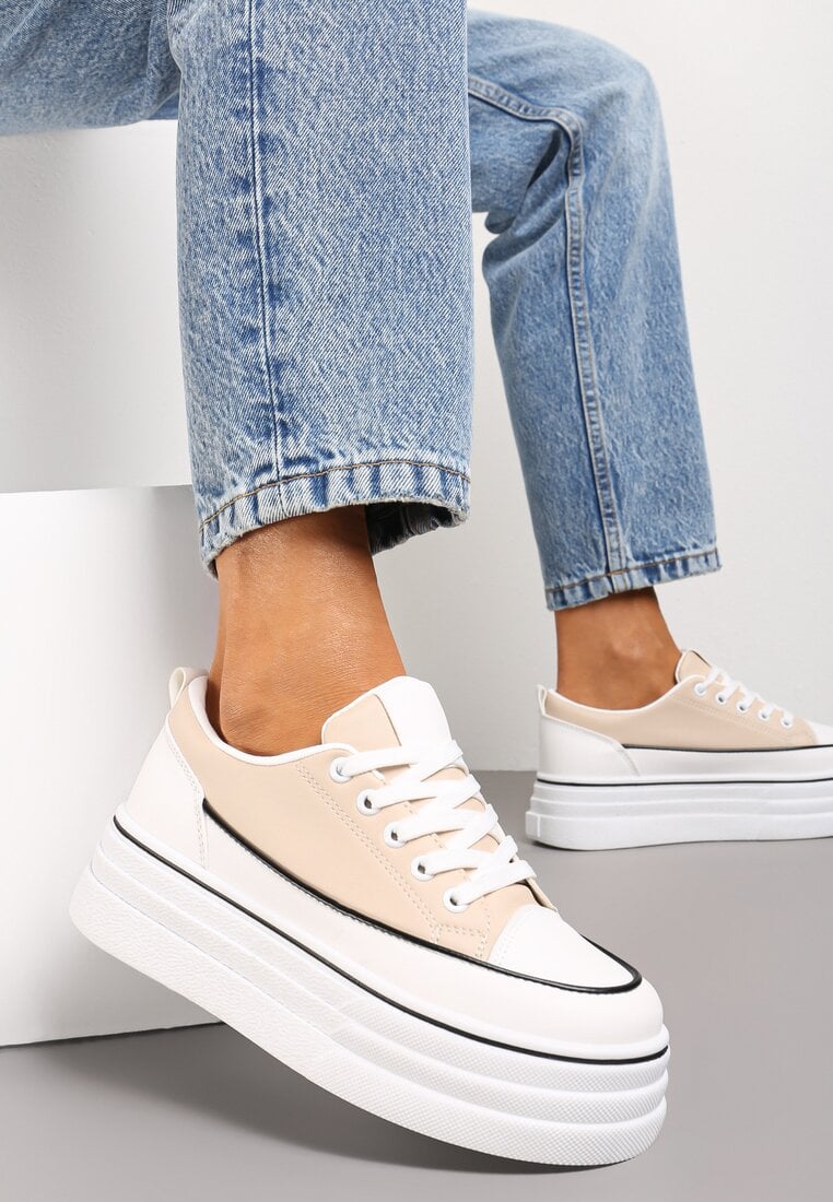 Adidași Bej cu Platformă Groasă Santtes