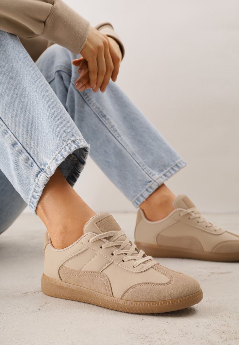 Adidași Bej închis cu Cusături Decorative sub gleznă Redala