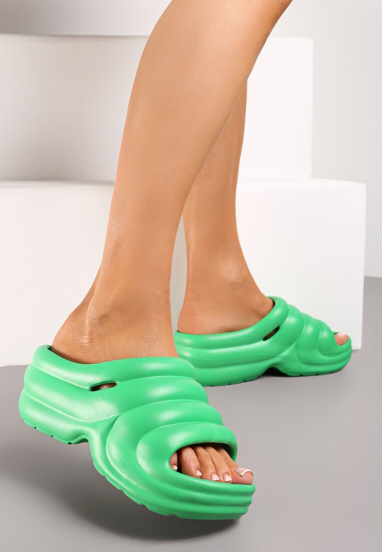 Papuci Verde De designer De cauciuc cu vârf rotund Vilnira