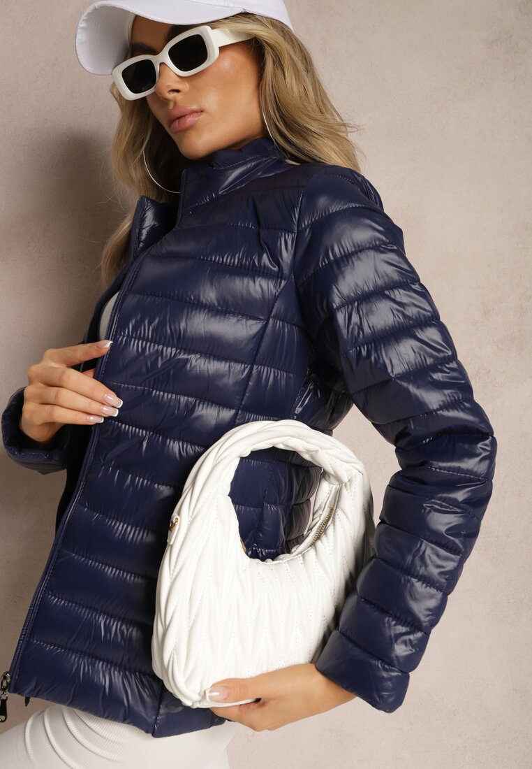 Jachetă tranzitorie matlasată bleumarin cu buzunare cu fermoar Asethalia