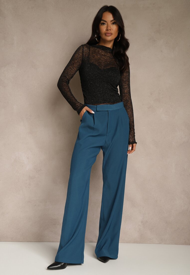 Pantaloni Larghi Granat cu Închidere cu Cârlig Brutris