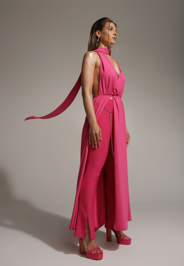 Sandale Fucsia Lăcuite cu Toc Înalt cu Platformă Ekelia