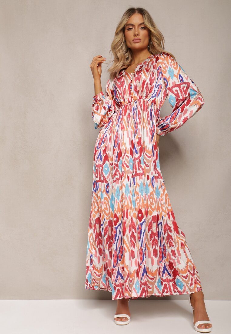 Rochie Bordo Cloș cu bandă elastică în talie în stil Boho Mizza