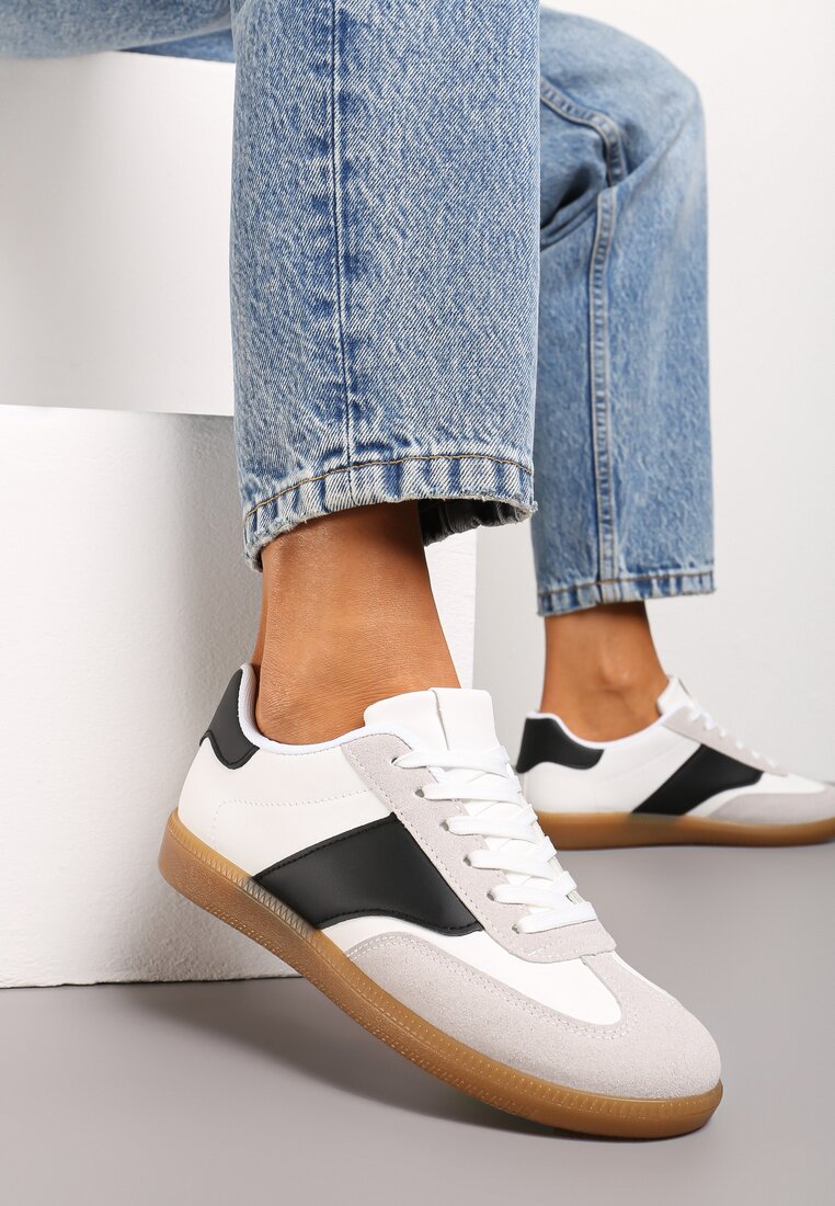 Adidași Teniși Alb-Negru cu Șireturi Clasice Norio