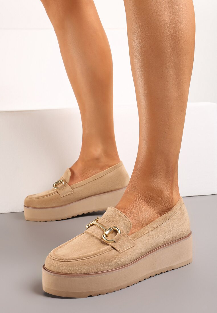 Mocasini Bej închis cu Talpă Groasă Berilla