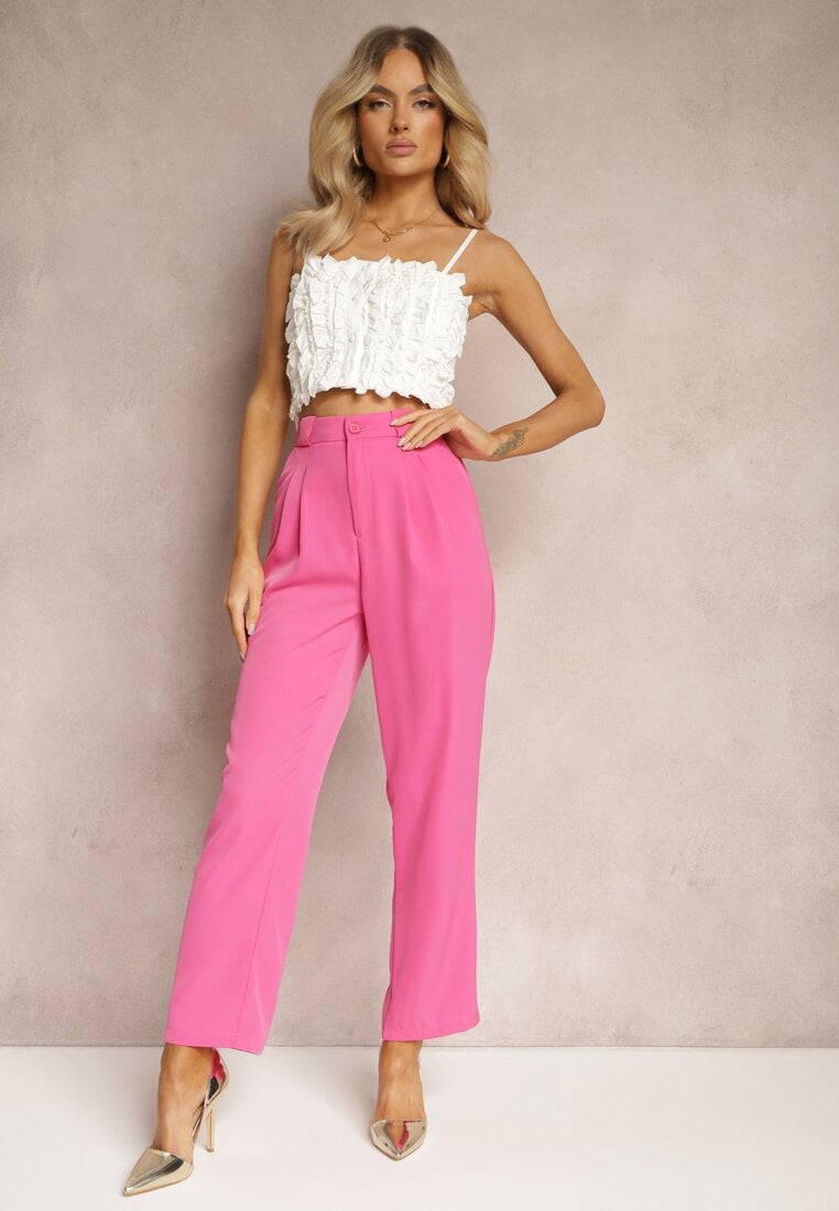 Pantaloni Fucsia Elegante cu fermoar Andantino