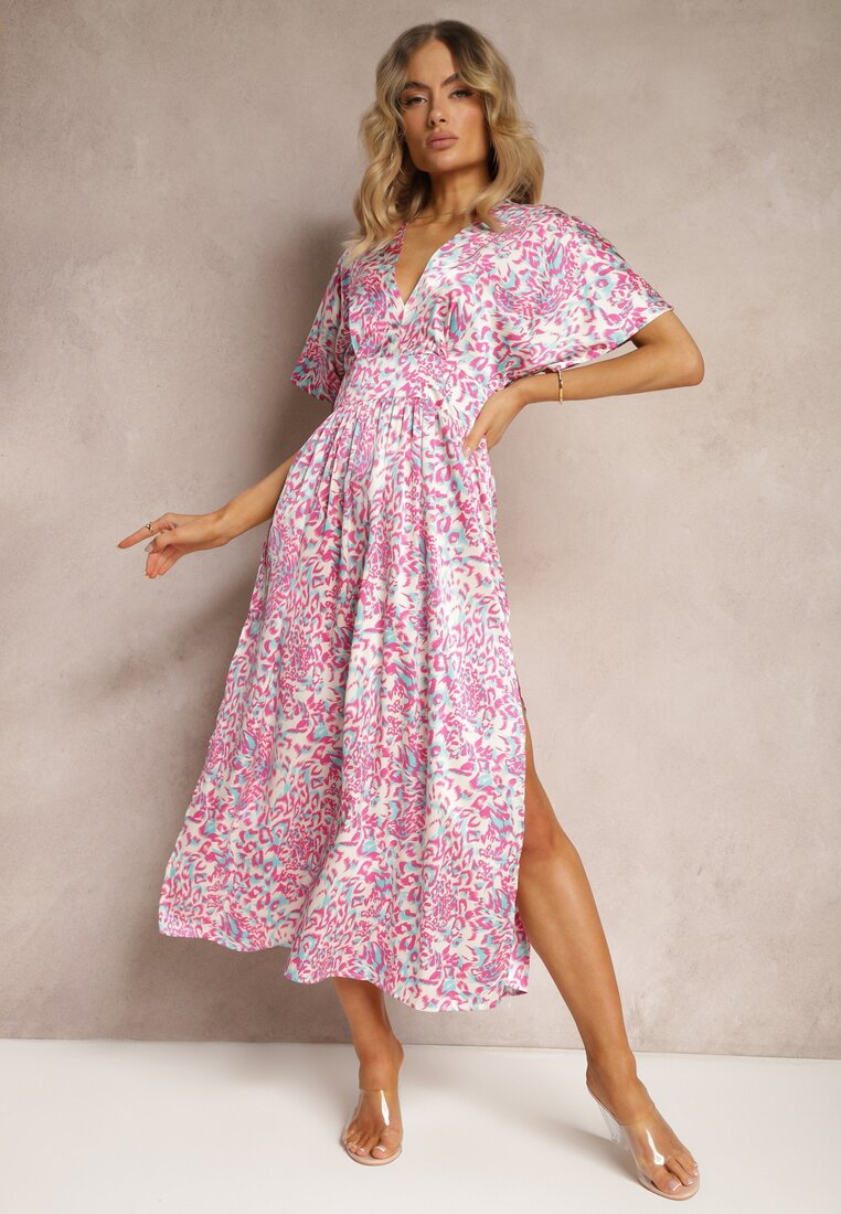 Rochie Mov cu croi evazat cu centură decorativă în talie Dovbia