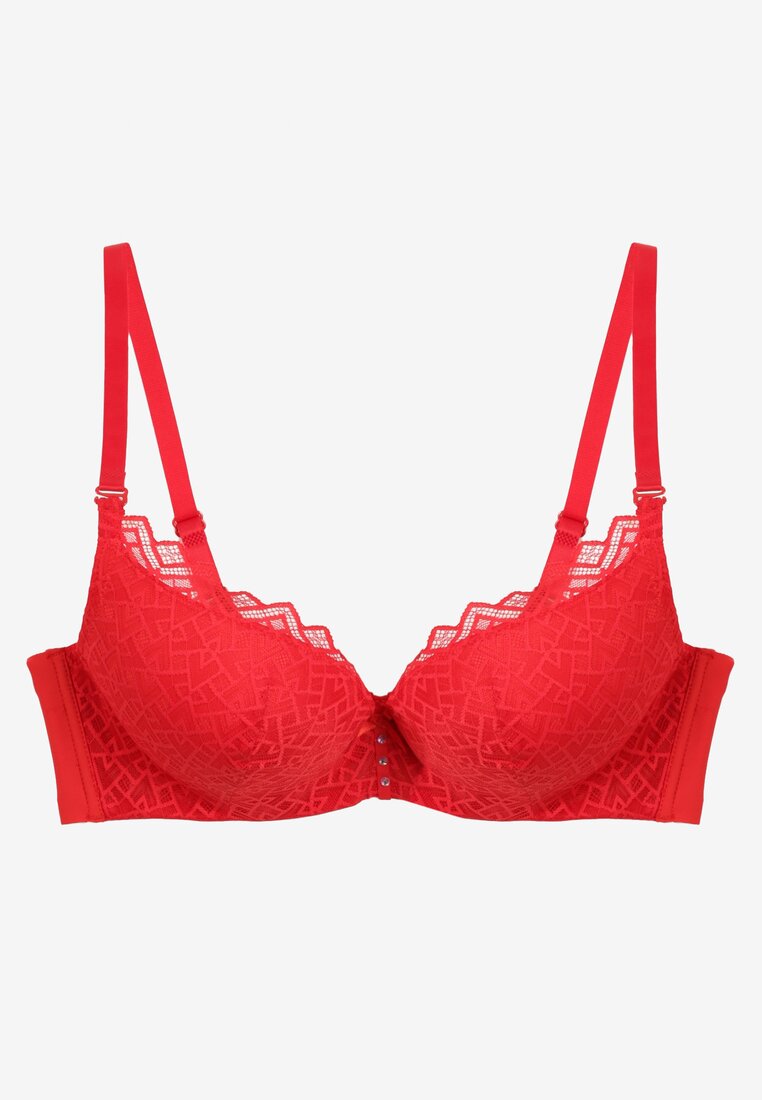 Sutien Roșu Din Dantelă cu Efect Push-Up Dimettra